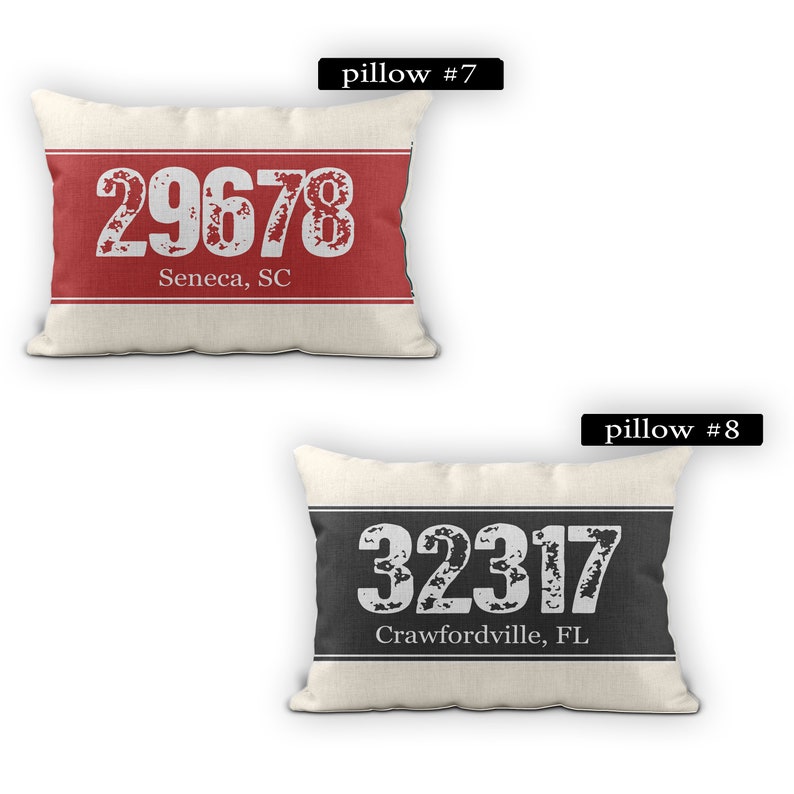 Zipcodehome Town Throw Pillow 14x18 Zip Code Etsy