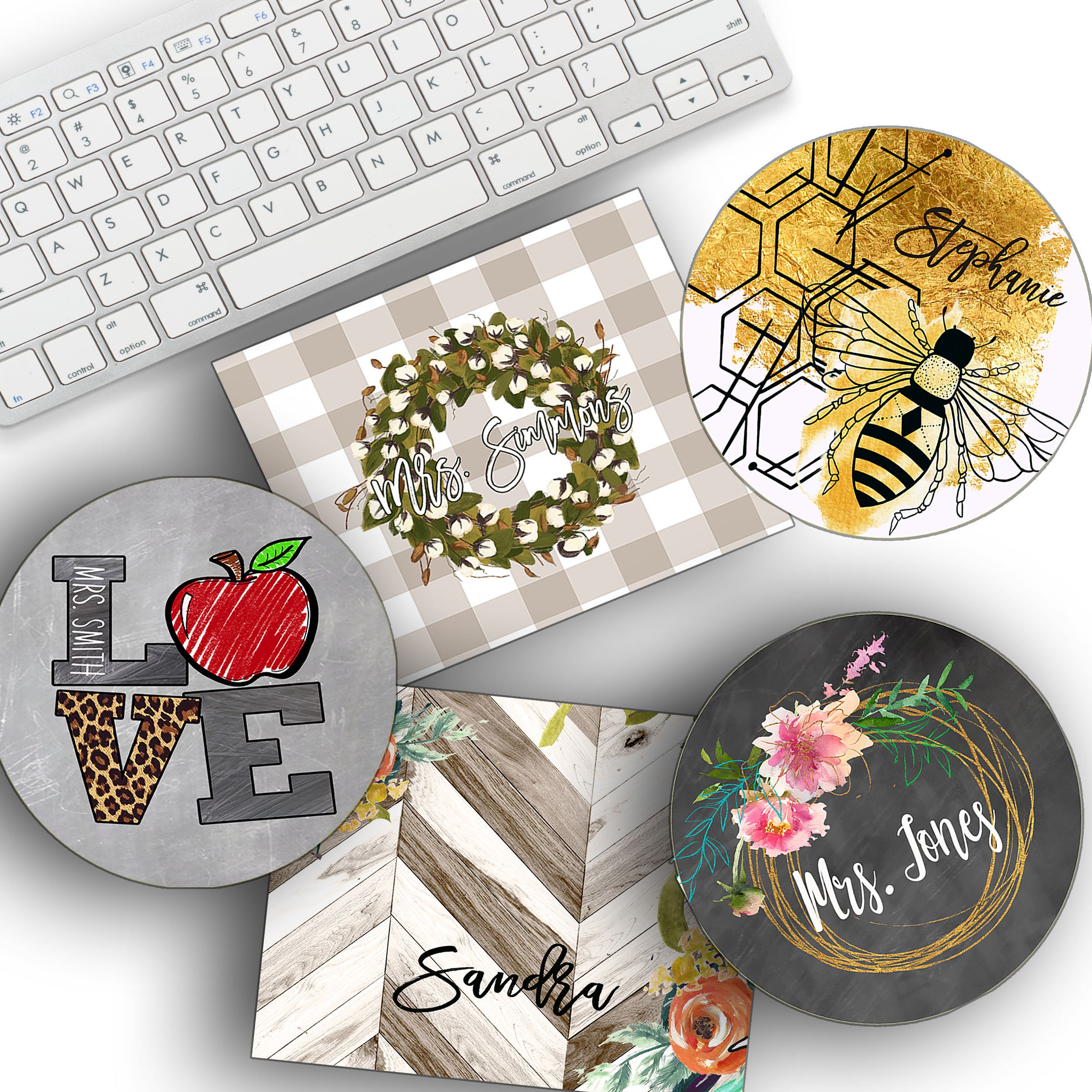 Personalized Mouse Pads Monogrammed Mouse Pad Round or Etsy