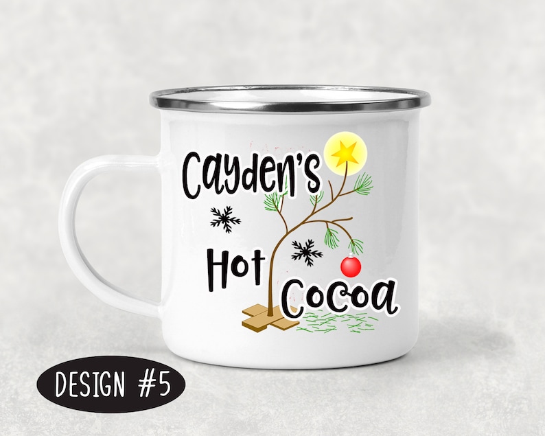 holiday mugs with hot cocoa