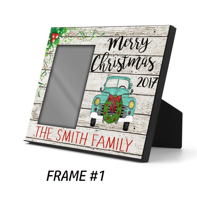 Dated Personalized Christmas Picture Frame Family Photo Frame-Family Gift-Holiday Decor-Christmas Gift-Offset Photo Frame-CHristmas Frame