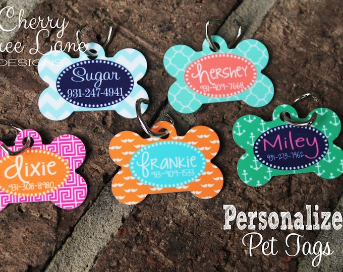 Pet Tag,personalized Dog Bone, ID Tag, Custom Pet Name Tag, Pet Gift