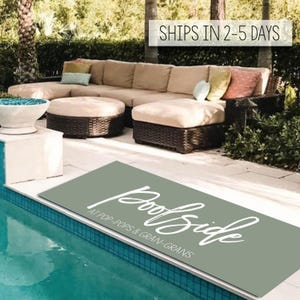 Customized Poolside Runner Mat - Personalized Lake House Mat - Decorative 24"x68" or 24"x36" Custom Outdoor Mat - Luxury Hardscape Decor