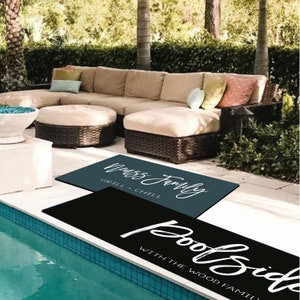 Poolside-Outdoor Custom Runner Mat - Personalized Dock Mat - Decorative 24"x68" or 24"x36" Runner Mat - Custom Outdoor Mat - Hardscape Decor