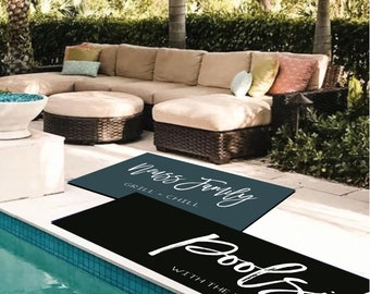 Poolside-Outdoor Custom Runner Mat - Personalized Dock Mat - Decorative 24"x68" or 24"x36" Runner Mat - Custom Outdoor Mat - Hardscape Decor