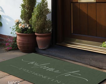 Alfombra de bienvenida personalizada: Decoración personalizada para porches exteriores (24x36)