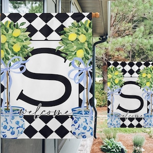 Personalized Lemon Topiary Garden Flag: Custom House Decor