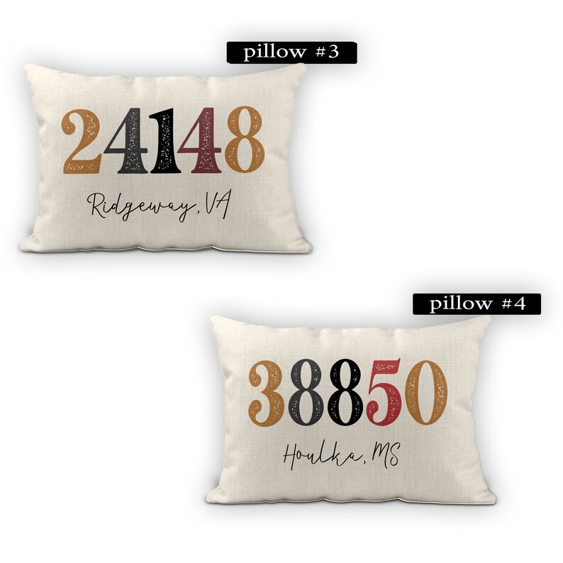 Zipcodehome Town Throw Pillow 14x18 Zip Code Etsy