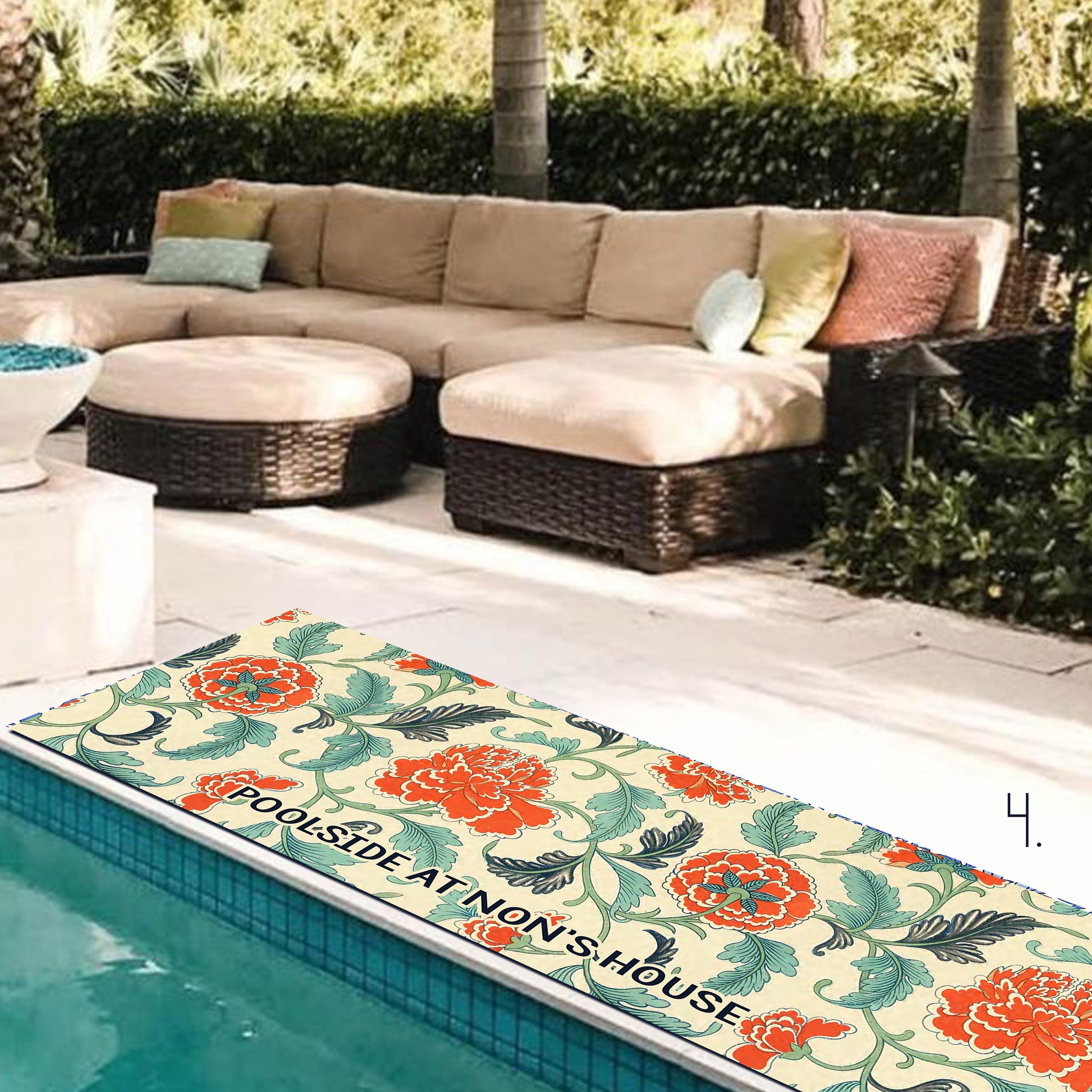 Pool Runner Rug Personalized Poolside Runner Mat: Custom Lake House Decor, 24