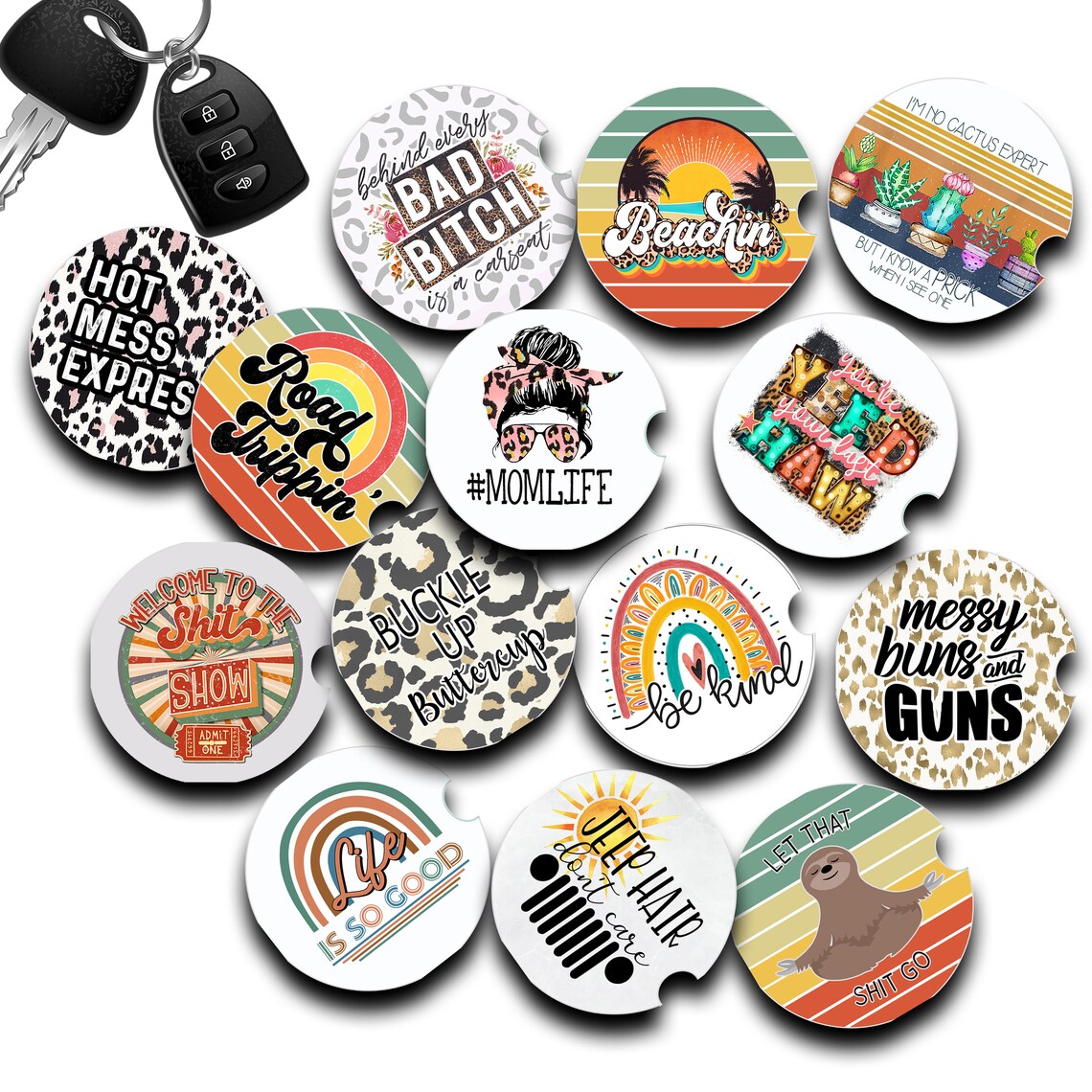 Custom Car CoastersSet of 2 Designer Car CoastersChristmas Etsy