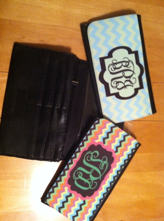 Items similar to Personalized Wallet Monogram Wallet/Checkbook Monogrammed Gift