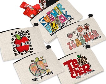 Personalized Teacher Gift Pouch- Gift Pouch for Teacher -Personalized Teacher Gift-Teacher Cosmetic Bag-Custom Gift-Gift Bag for Teacher