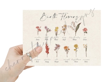 Add On 5x7 birth flower card - Add To Cart