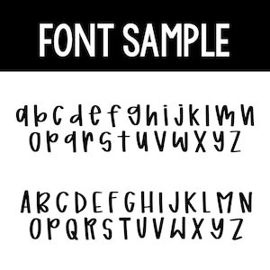 May include: A font sample showing the lowercase and uppercase alphabet in a handwritten style.