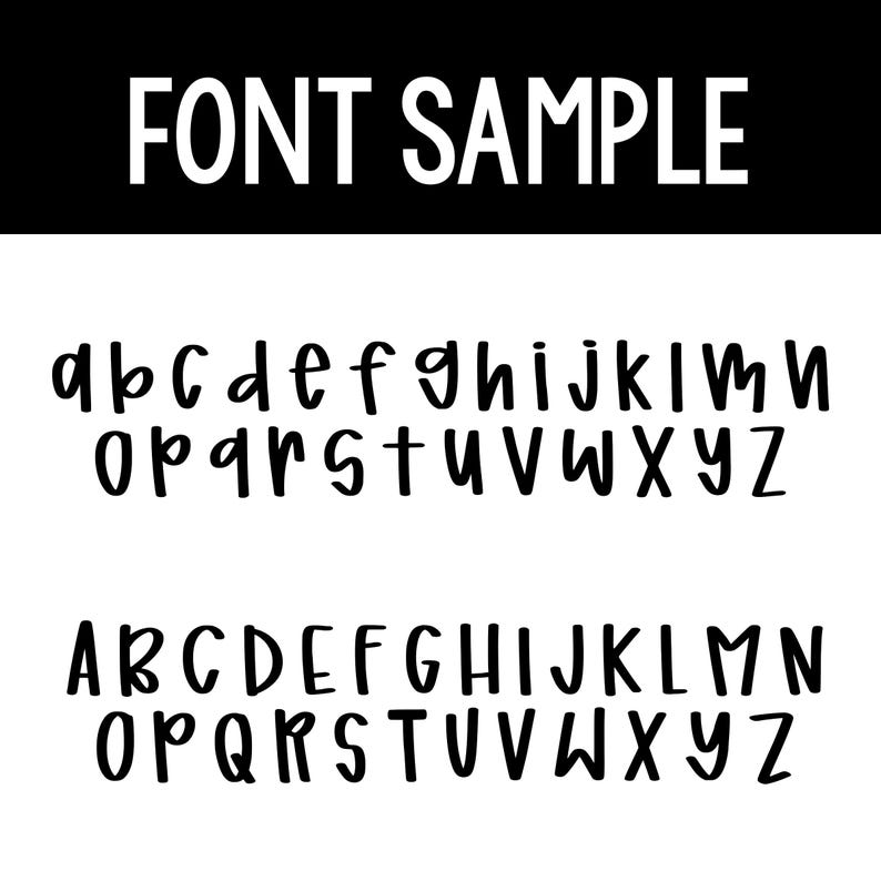May include: A font sample showing the lowercase and uppercase alphabet in a handwritten style.