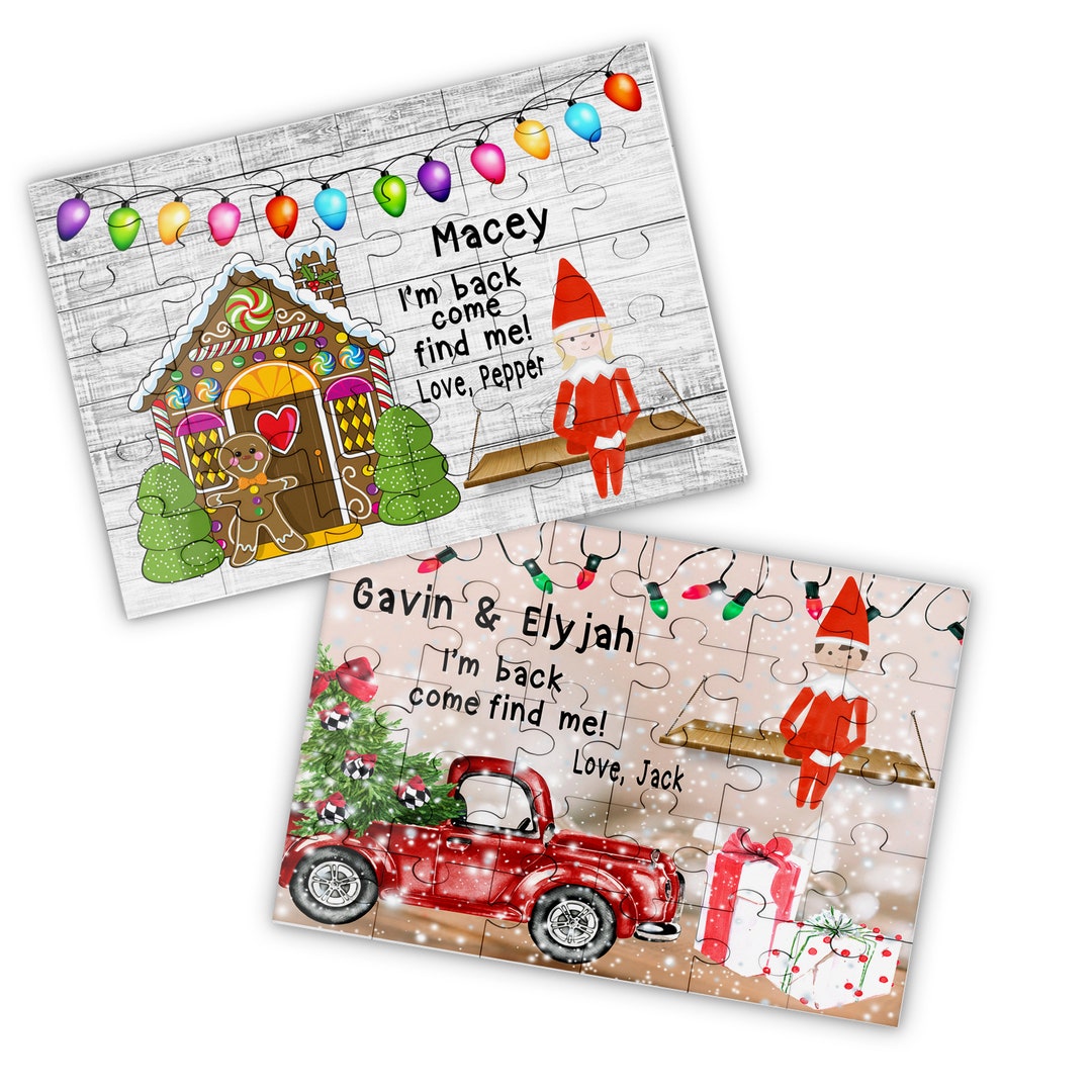 Personalized Elf Returns Puzzle I'm Back Come Find Me