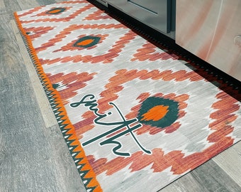Personalized Runner Floor Mat - Custom Kitchen Runner - Family Name Gifts - Custom Home Runner Mat