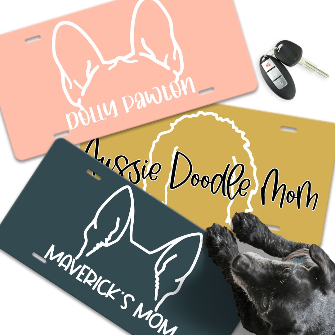 Personalized Dog Mom Car Tag, Custom License Plate, Monogram Car Tag