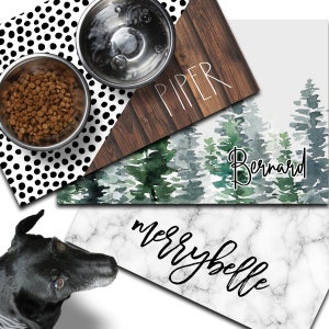 Personalized Pet Mat, Custom Dog Mat, Pet Placemat, Pet Food Bowl Rug, Cat Lover Gift, Dog Lover Gift