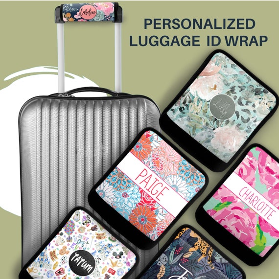 Personalized Luggage Handle Wrap Personalized Luggage Wrap Luggage Finder Monogram Monogrammed Gift Personalized Gift Suitcase Etsy
