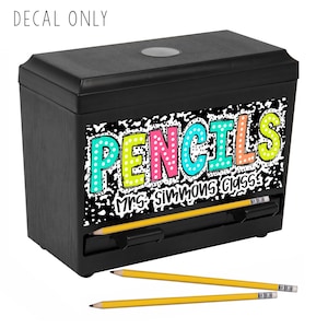 Personalized Teacher Pencil Dispenser Label: Custom Teachers Pencil Container Decal