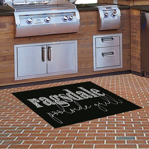 Personalized Grill Mat-Custom Grill Rug - Personalized Outdoor Cooking Mat - 24"x36" Area Rug - Custom Durable Area Rug