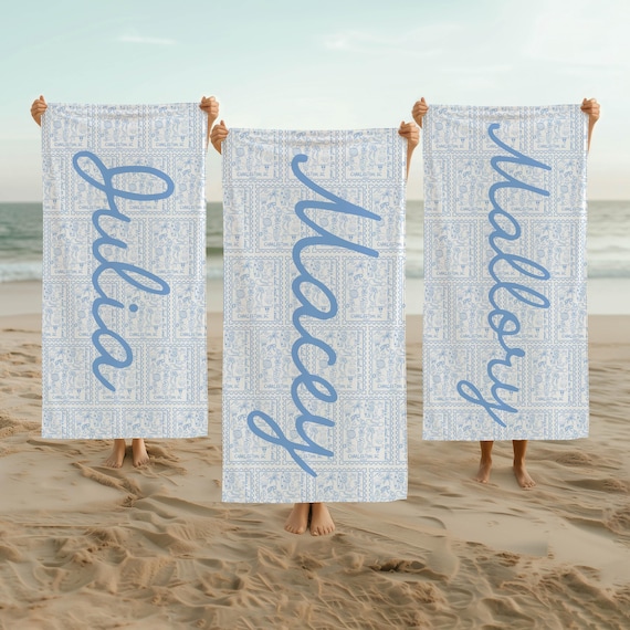 Personalized Bachelorette Beach Towel: Last Toast on the Coast, Microfiber Velour