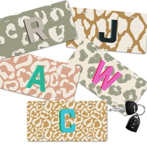 Animal Print & Initial Car Tag-License Plate-Safari Print Car Tag-Car License Plate-Car Tag-Gifts for Her-Sweet 16 Gift