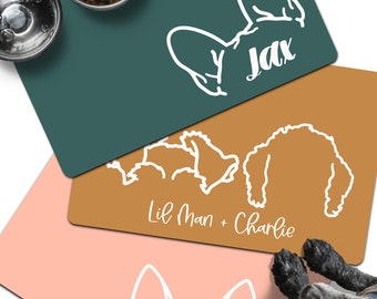 Personalized Pet Breed Feeding Mat: Nonslip Dog Placemat