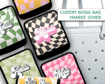 Personalized Bogg Bag Handle Wrap: Retro Checkered Luggage Finder