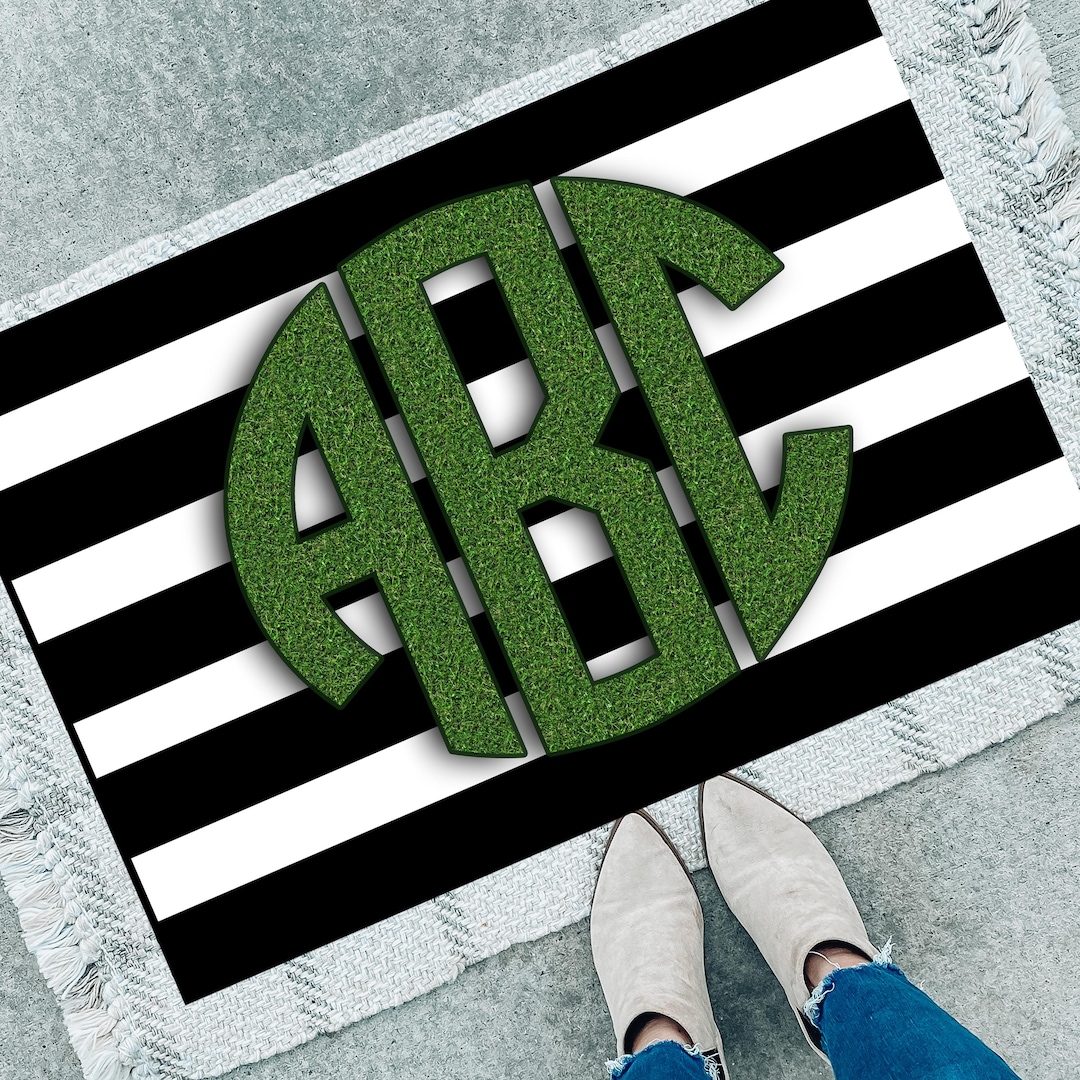 Monogram Outdoor Rug: Custom Printed Turf Front Door Mat - Etsy