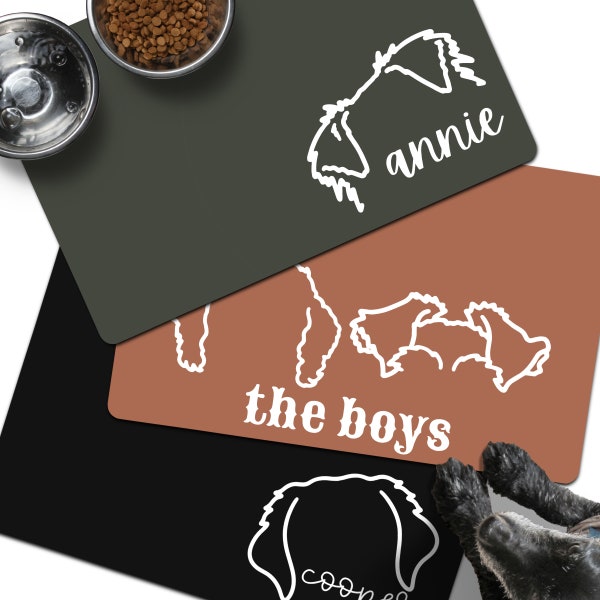 Custom Dog Ears Gift, Personalized Dog Placemat, Nonslip Dog Mat, Dog Lover Gift, Dog Breed Gift, Custom Pet Placemat, Dog Food Mat