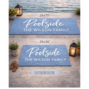 Personalized Outdoor Mat Custom Runner Rug 24x68 24x36 Porch Poolside Lake House Decorative Rug