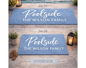 Personalized Outdoor Mat Custom Runner Rug 24x68 24x36 Porch Poolside Lake House Decorative Rug