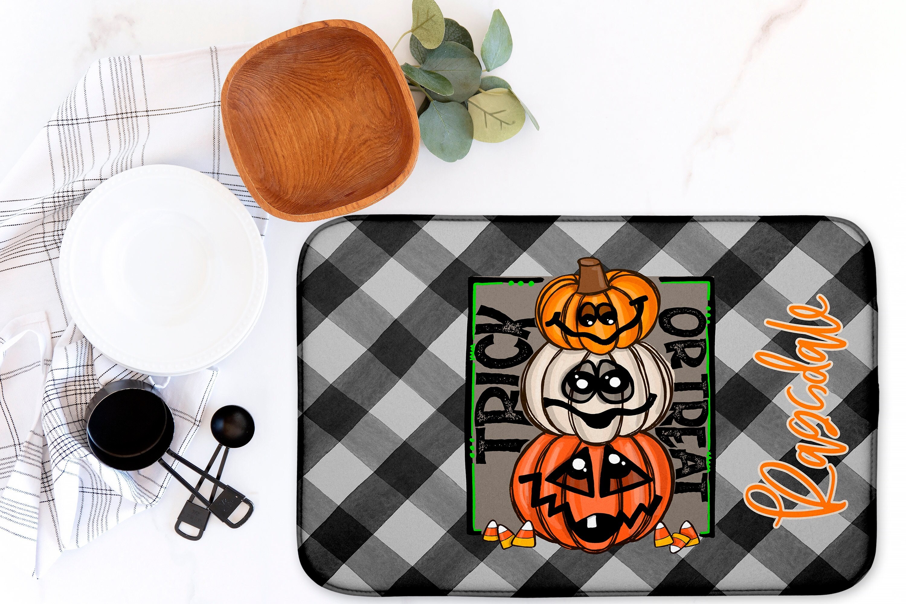 Halloween Dish Drying Mats for Kitchen Counter, 18X24 Inch Dish Mat Drying  Kitch