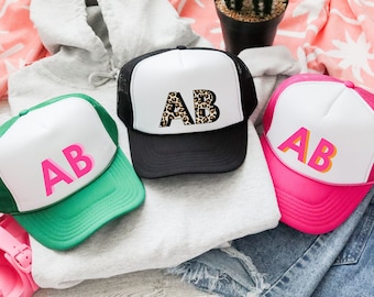 Shadow Monogram Trucker Hat, Personalized Bachelorette Trucker Hat, Bridesmaid Proposal Gift, Bridal Party Gift, Sorority Sister Gifts, Otto