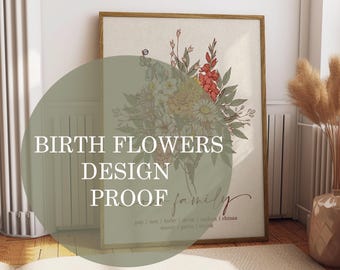 Custom Birth Flowers Design Proof