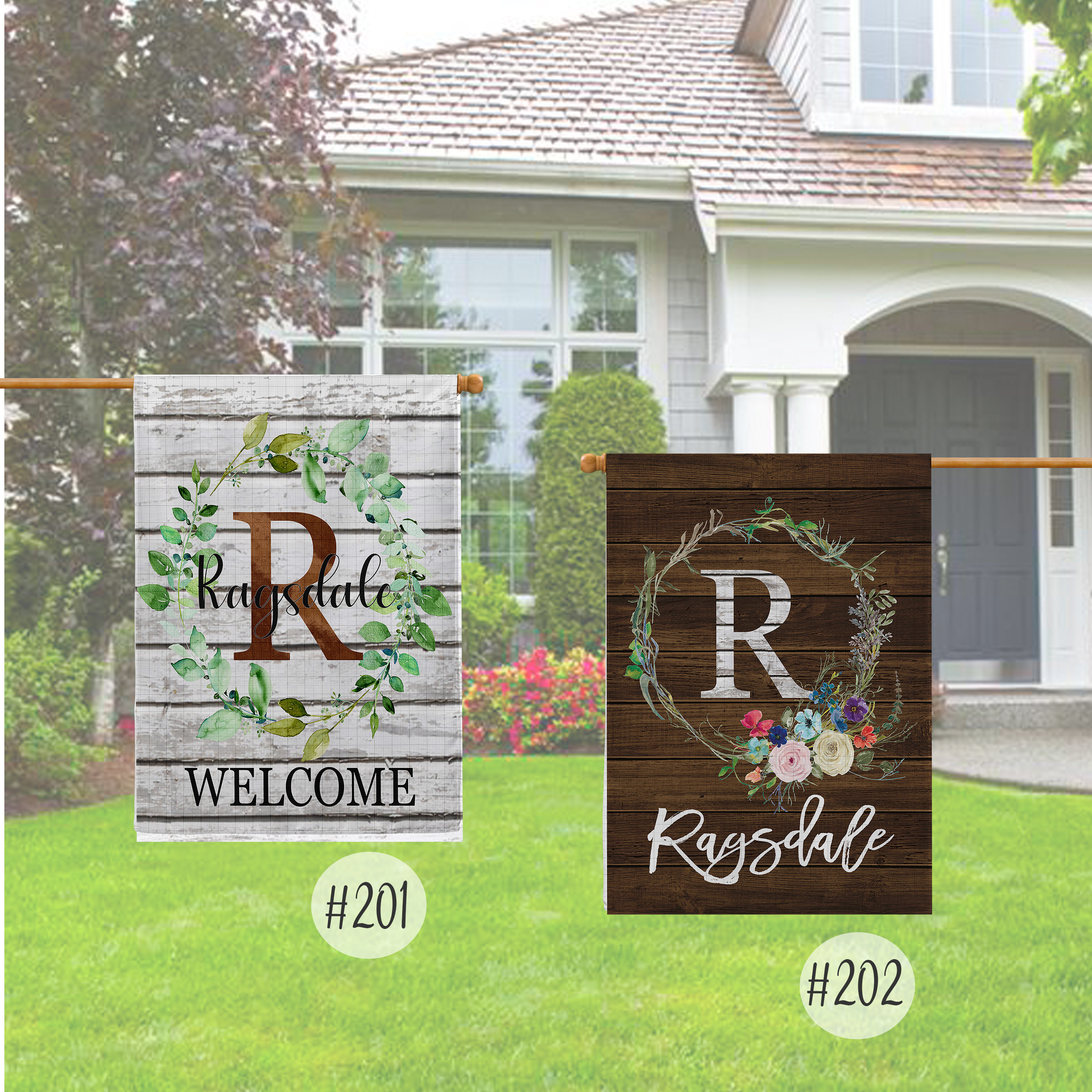 Large Personalized Garden Flag Double Sided FlagPersonalized Etsy
