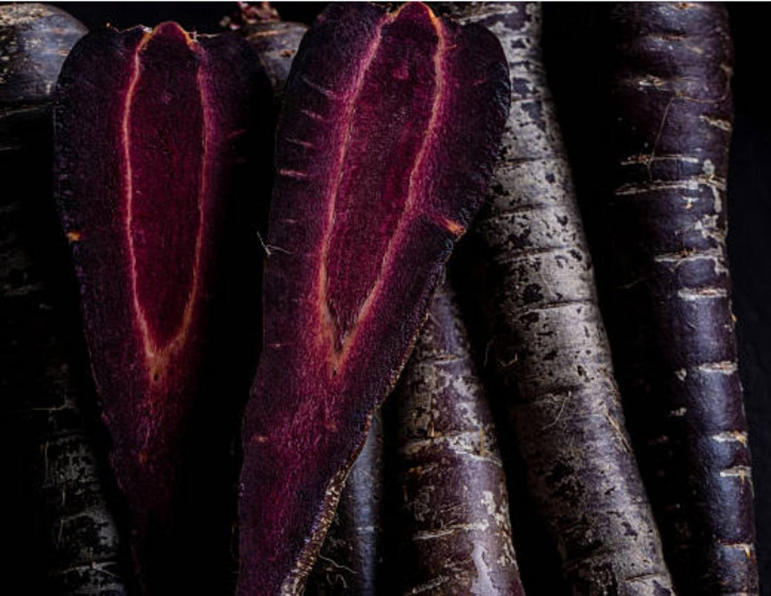 300 Black Nebula Carrot Seeds – Unique Purple-Black Daucus Carota Vegetable Seeds