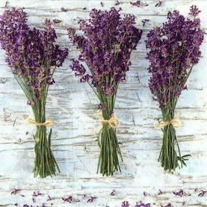Lavender Bunches Paper Napkins: Floral Decoupage Supplies