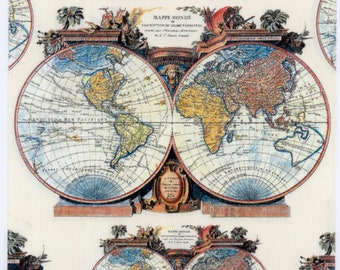medios mixtos álbumes de recortes Artesanías 4 mapa del mundo individuales Servilletas Decoupage