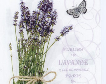 Decoupage Napkins | French Lavender Garden and Butterfly in Provence | Floral  Napkins | Lavender Napkins | Paper Napkins for Decoupage