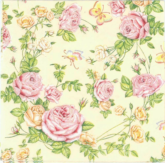 PAPER TABLE NAPKINS FOR CRAFT VINTAGE CHRISTMAS FLOWER DECOUPAGE TEA PARTIES 368