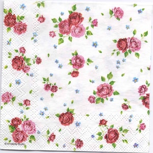Decoupage-Servietten | Vielzahl von winzigen Rosen | Rose Servietten | Luncheon & Cocktail Servietten | Blumen-Servietten | Papierservietten für Decoupage