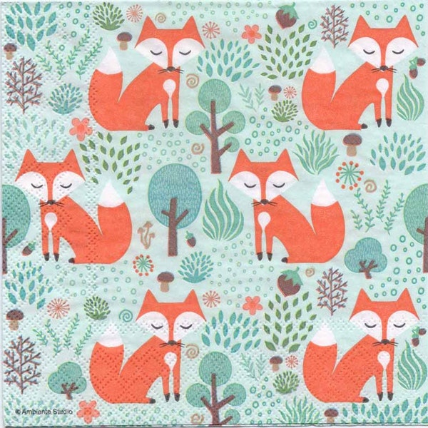 Fox Decoupage Napkins Etsy