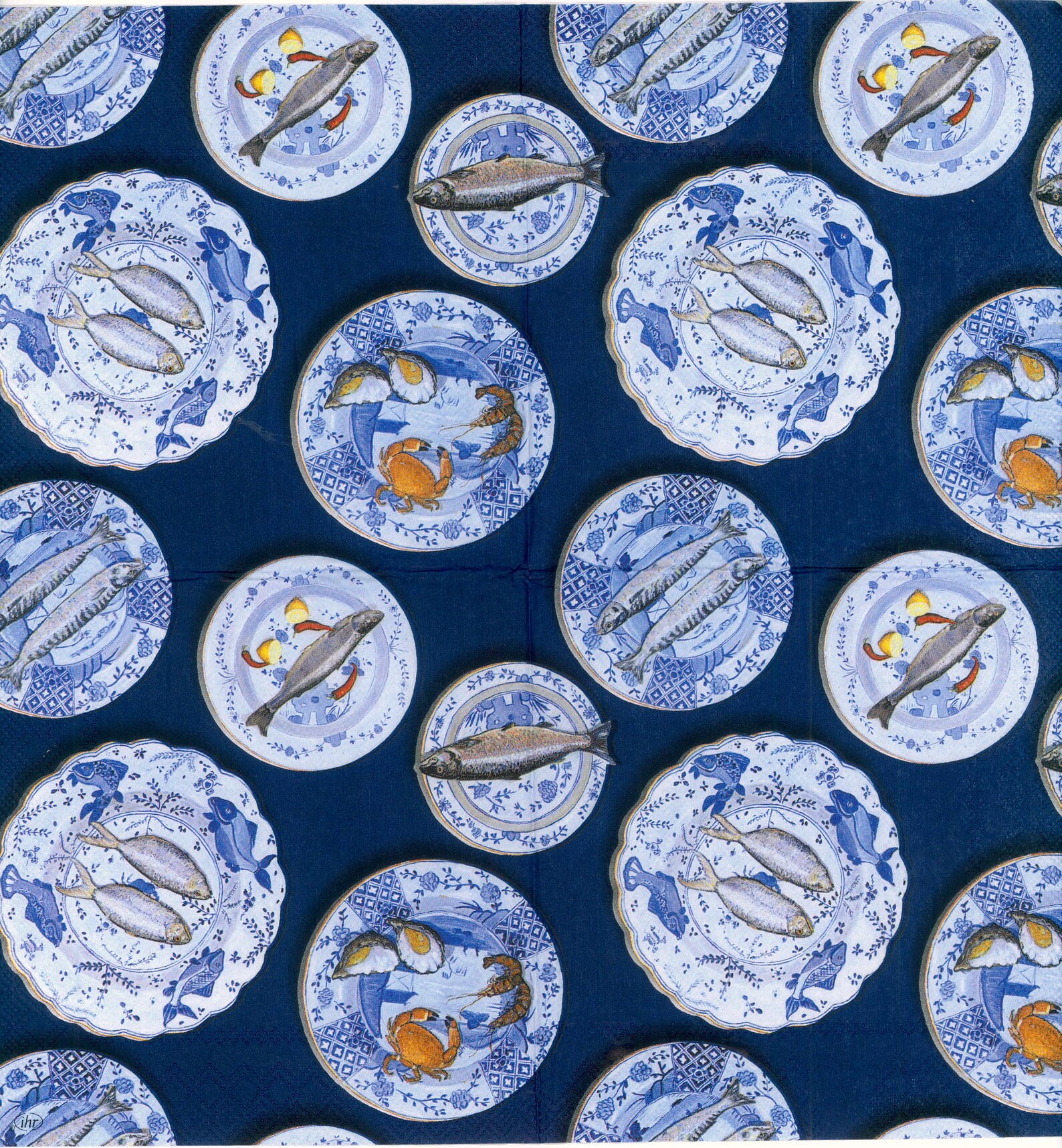Decoupage Napkins Seafood on the Porcelain Plate Napkins Etsy