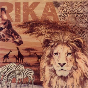 Africa Wildlife Paper Napkins: Decoupage Animal Print (Set of 4)