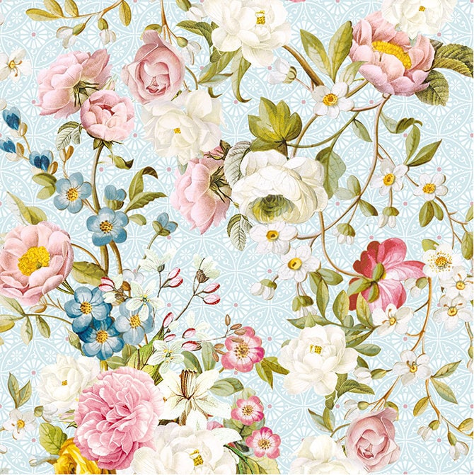 4Decoupage Napkins Spring Roses in Garden light blue Rose Etsy