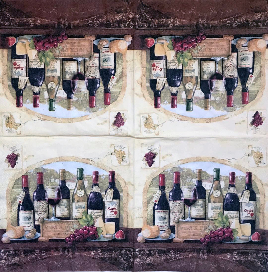 4 Decoupage Napkins Wine on the Table Winery Napkins Etsy Denmark