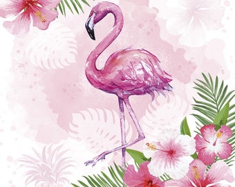 Decoupage Napkins | Pink Flamingos | Flamingo Napkins | Bird Napkins | Wildlife Napkins | Animal Napkins | Paper Napkins for Decoupage