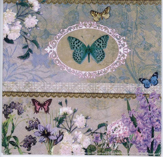 4 X Solo Papel Servilletas Para Decoupage Y Manualidades Ramo Lavanda 39